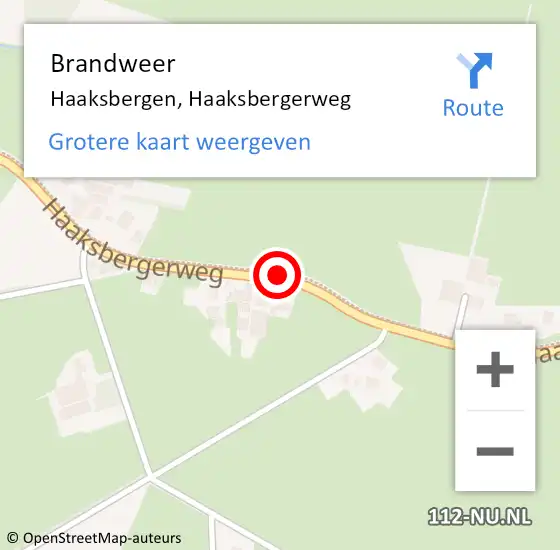 Locatie op kaart van de 112 melding: Brandweer Haaksbergen, Haaksbergerweg op 25 maart 2018 21:51