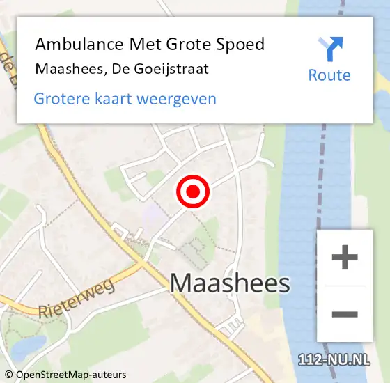 Locatie op kaart van de 112 melding: Ambulance Met Grote Spoed Naar Maashees, De Goeijstraat op 25 maart 2018 23:03