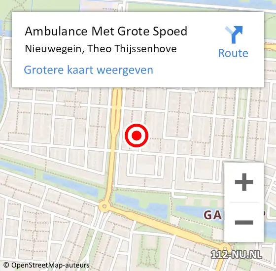 Locatie op kaart van de 112 melding: Ambulance Met Grote Spoed Naar Nieuwegein, Theo Thijssenhove op 26 maart 2018 02:58