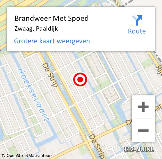 Locatie op kaart van de 112 melding: Brandweer Met Spoed Naar Zwaag, Paaldijk op 26 maart 2018 07:29