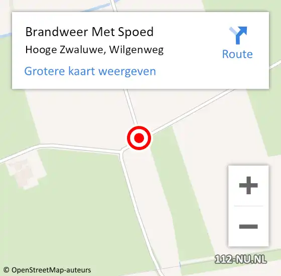 Locatie op kaart van de 112 melding: Brandweer Met Spoed Naar Hooge Zwaluwe, Wilgenweg op 26 maart 2018 07:39