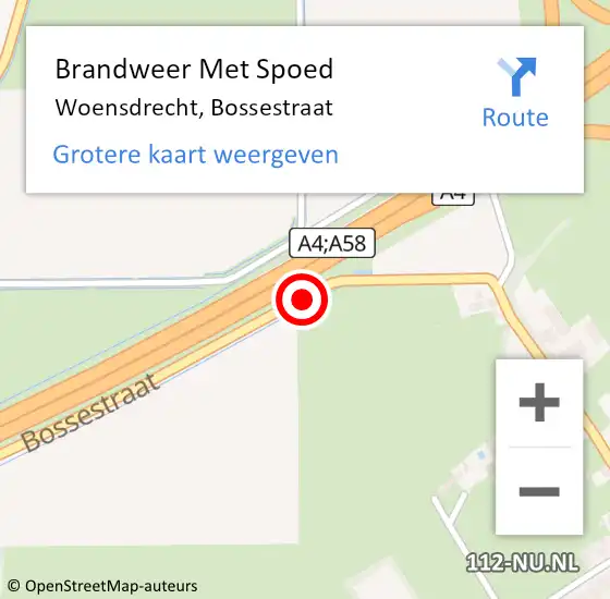 Locatie op kaart van de 112 melding: Brandweer Met Spoed Naar Woensdrecht, Bossestraat op 26 maart 2018 07:41