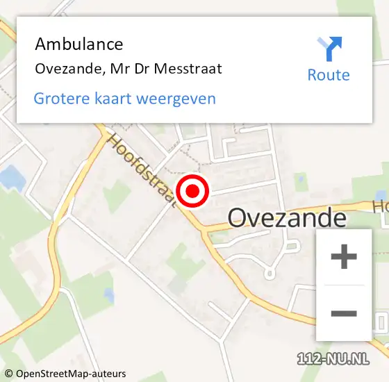 Locatie op kaart van de 112 melding: Ambulance Ovezande, Mr Dr Messtraat op 26 maart 2018 07:48