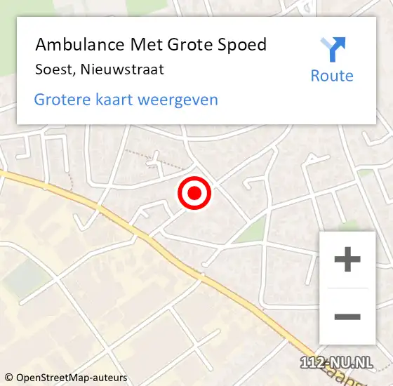 Locatie op kaart van de 112 melding: Ambulance Met Grote Spoed Naar Soest, Nieuwstraat op 26 maart 2018 07:51