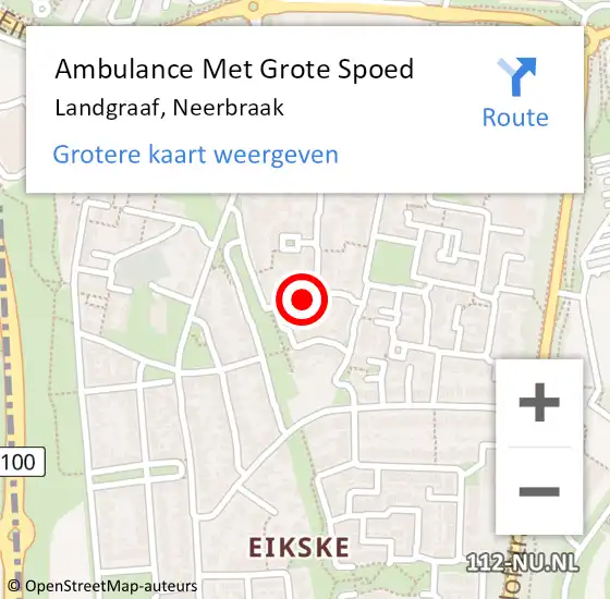 Locatie op kaart van de 112 melding: Ambulance Met Grote Spoed Naar Landgraaf, Neerbraak op 23 september 2013 07:51