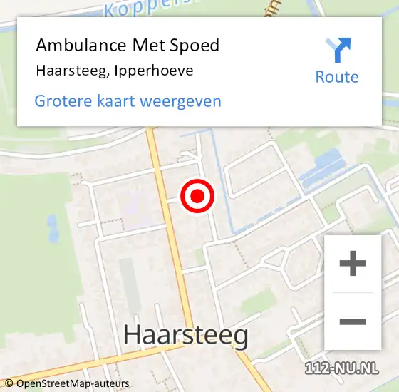 Locatie op kaart van de 112 melding: Ambulance Met Spoed Naar Haarsteeg, Ipperhoeve op 26 maart 2018 08:40