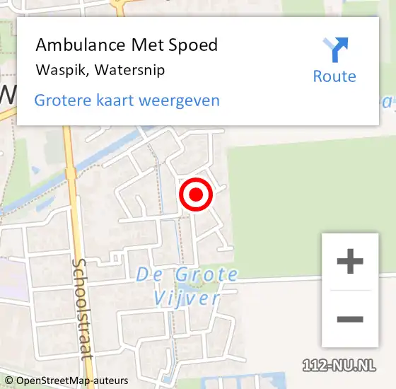 Locatie op kaart van de 112 melding: Ambulance Met Spoed Naar Waspik, Watersnip op 26 maart 2018 08:46