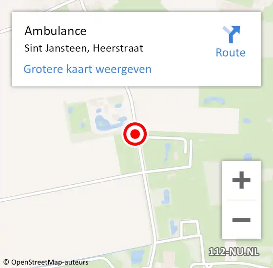 Locatie op kaart van de 112 melding: Ambulance Sint Jansteen, Heerstraat op 26 maart 2018 10:15