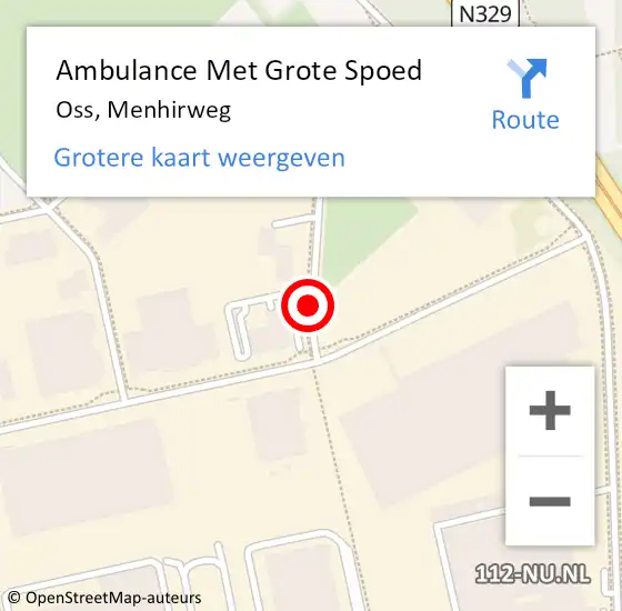 Locatie op kaart van de 112 melding: Ambulance Met Grote Spoed Naar Oss, Menhirweg op 26 maart 2018 10:57