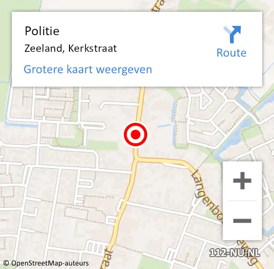 Locatie op kaart van de 112 melding: Politie Zeeland, Kerkstraat op 26 maart 2018 14:16