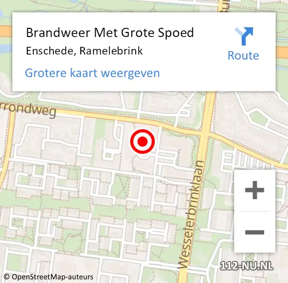 Locatie op kaart van de 112 melding: Brandweer Met Grote Spoed Naar Enschede, Ramelebrink op 26 maart 2018 17:15