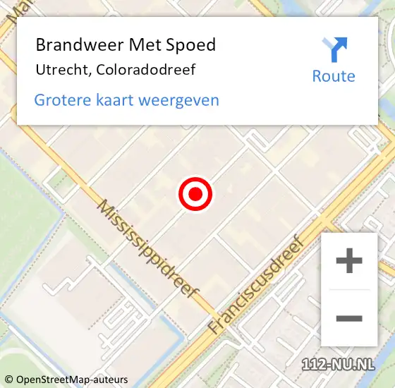 Locatie op kaart van de 112 melding: Brandweer Met Spoed Naar Utrecht, Coloradodreef op 26 maart 2018 18:27