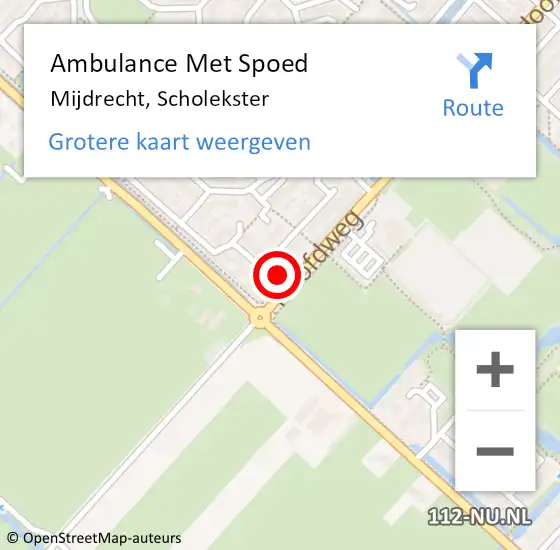 Locatie op kaart van de 112 melding: Ambulance Met Spoed Naar Mijdrecht, Scholekster op 26 maart 2018 18:36