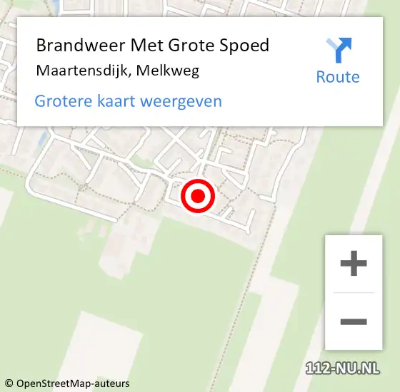 Locatie op kaart van de 112 melding: Brandweer Met Grote Spoed Naar Maartensdijk, Melkweg op 26 maart 2018 22:22