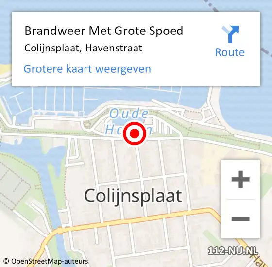 Locatie op kaart van de 112 melding: Brandweer Met Grote Spoed Naar Colijnsplaat, Havenstraat op 26 maart 2018 23:02