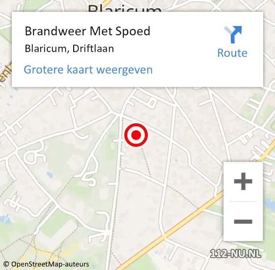 Locatie op kaart van de 112 melding: Brandweer Met Spoed Naar Blaricum, Driftlaan op 27 maart 2018 01:26