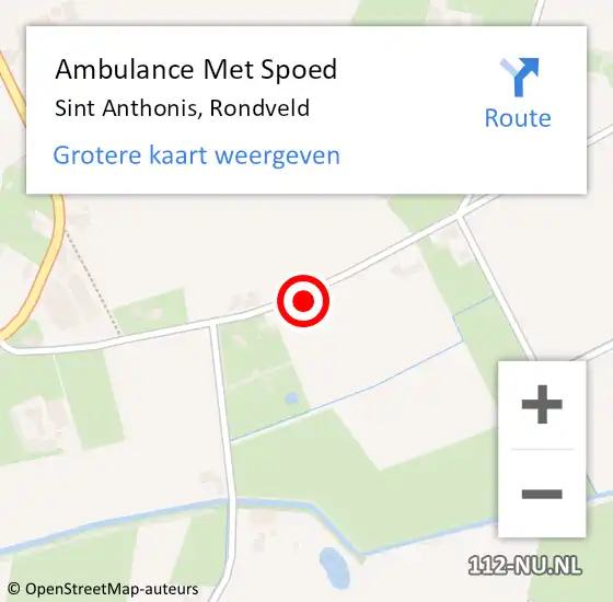 Locatie op kaart van de 112 melding: Ambulance Met Spoed Naar Sint Anthonis, Rondveld op 27 maart 2018 02:02