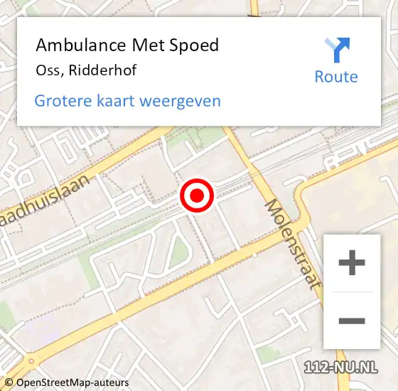 Locatie op kaart van de 112 melding: Ambulance Met Spoed Naar Oss, Ridderhof op 27 maart 2018 02:24