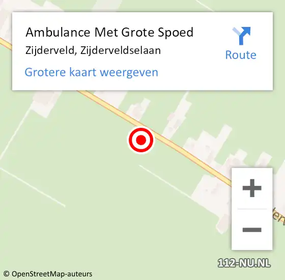 Locatie op kaart van de 112 melding: Ambulance Met Grote Spoed Naar Zijderveld, Zijderveldselaan op 27 maart 2018 04:12