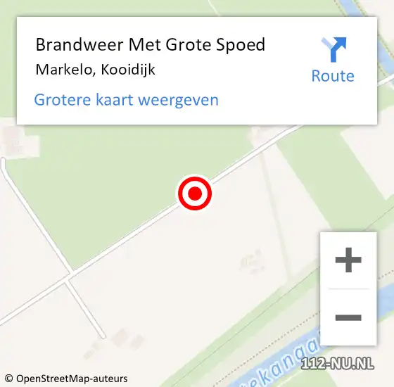 Locatie op kaart van de 112 melding: Brandweer Met Grote Spoed Naar Markelo, Kooidijk op 27 maart 2018 06:35