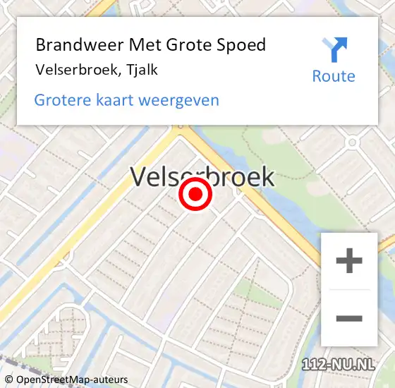 Locatie op kaart van de 112 melding: Brandweer Met Grote Spoed Naar Velserbroek, Tjalk op 27 maart 2018 06:43