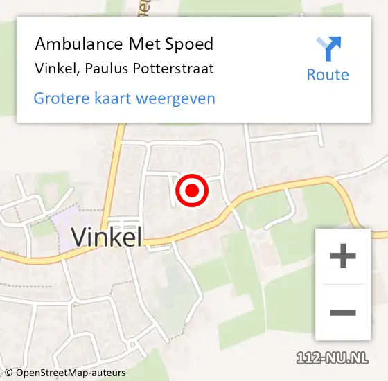 Locatie op kaart van de 112 melding: Ambulance Met Spoed Naar Vinkel, Paulus Potterstraat op 27 maart 2018 09:36