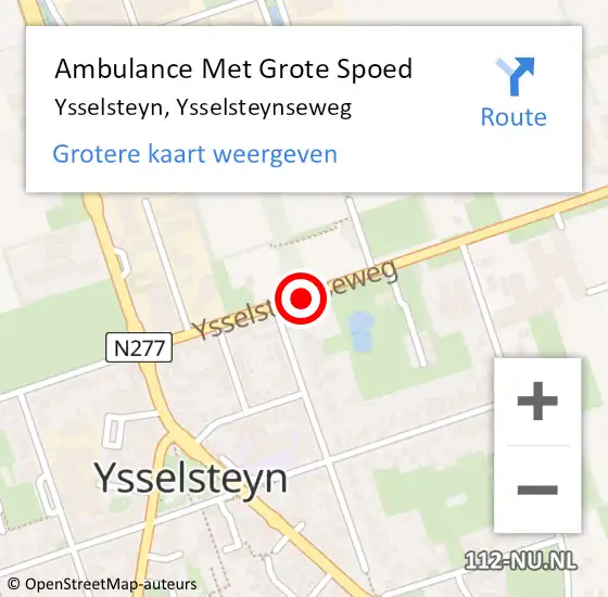Locatie op kaart van de 112 melding: Ambulance Met Grote Spoed Naar Ysselsteyn, Ysselsteynseweg op 27 maart 2018 09:44
