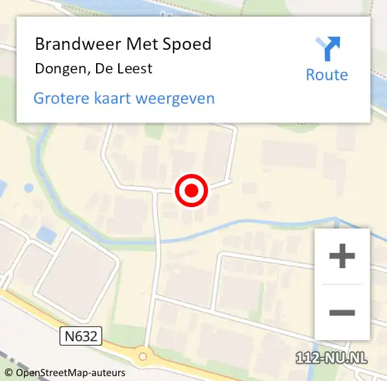 Locatie op kaart van de 112 melding: Brandweer Met Spoed Naar Dongen, De Leest op 27 maart 2018 10:01