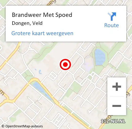 Locatie op kaart van de 112 melding: Brandweer Met Spoed Naar Dongen, Veld op 27 maart 2018 10:11