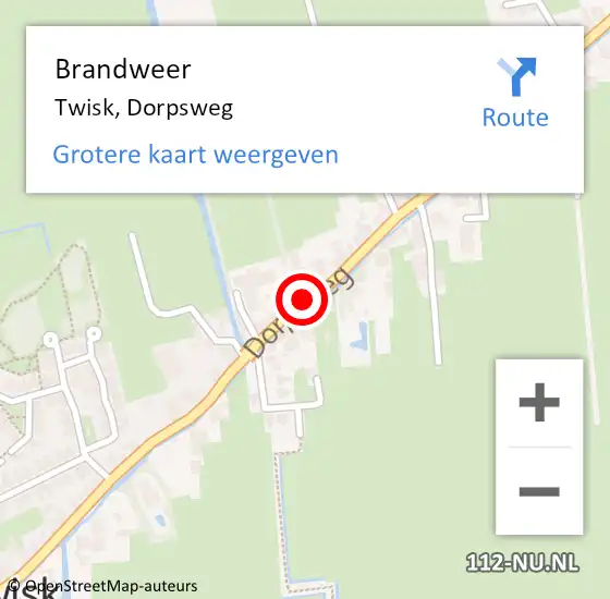 Locatie op kaart van de 112 melding: Brandweer Twisk, Dorpsweg op 27 maart 2018 10:31