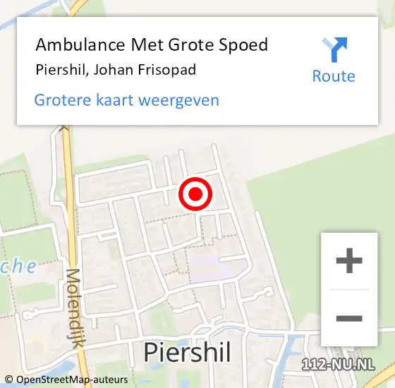 Locatie op kaart van de 112 melding: Ambulance Met Grote Spoed Naar Piershil, Johan Frisopad op 27 maart 2018 11:36