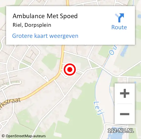 Locatie op kaart van de 112 melding: Ambulance Met Spoed Naar Riel, Dorpsplein op 27 maart 2018 13:08