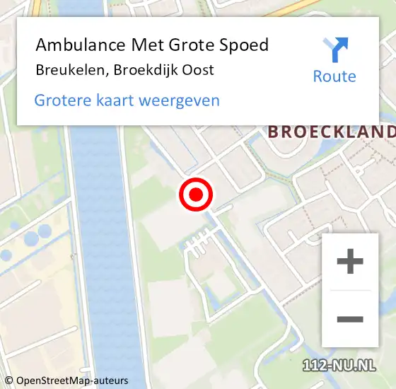 Locatie op kaart van de 112 melding: Ambulance Met Grote Spoed Naar Breukelen, Broekdijk Oost op 27 maart 2018 13:26