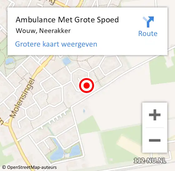 Locatie op kaart van de 112 melding: Ambulance Met Grote Spoed Naar Wouw, Neerakker op 27 maart 2018 13:28