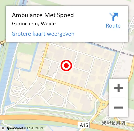 Locatie op kaart van de 112 melding: Ambulance Met Spoed Naar Gorinchem, Weide op 27 maart 2018 14:09