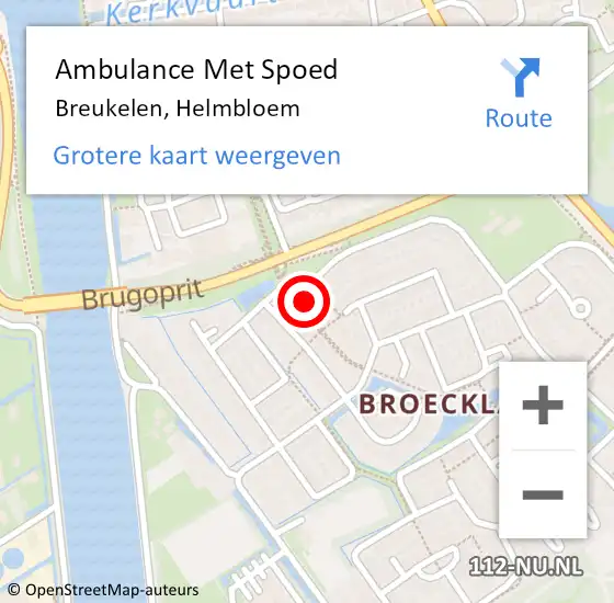 Locatie op kaart van de 112 melding: Ambulance Met Spoed Naar Breukelen, Helmbloem op 27 maart 2018 14:10