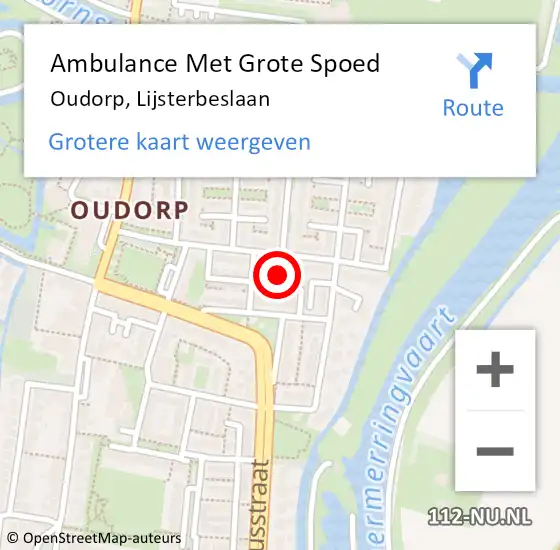 Locatie op kaart van de 112 melding: Ambulance Met Grote Spoed Naar Oudorp, Lijsterbeslaan op 27 maart 2018 15:32