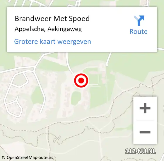 Locatie op kaart van de 112 melding: Brandweer Met Spoed Naar Appelscha, Aekingaweg op 27 maart 2018 16:52