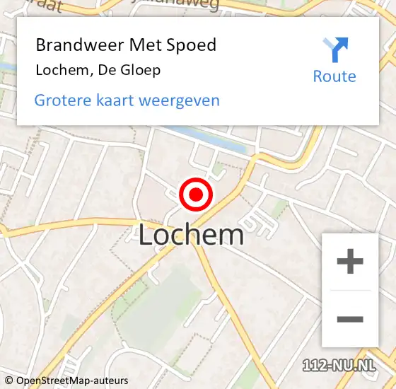 Locatie op kaart van de 112 melding: Brandweer Met Spoed Naar Lochem, De Gloep op 27 maart 2018 17:52