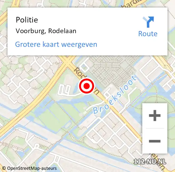 Locatie op kaart van de 112 melding: Politie Voorburg, Rodelaan op 20 februari 2014 12:27