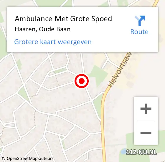 Locatie op kaart van de 112 melding: Ambulance Met Grote Spoed Naar Haaren, Oude Baan op 28 maart 2018 01:09