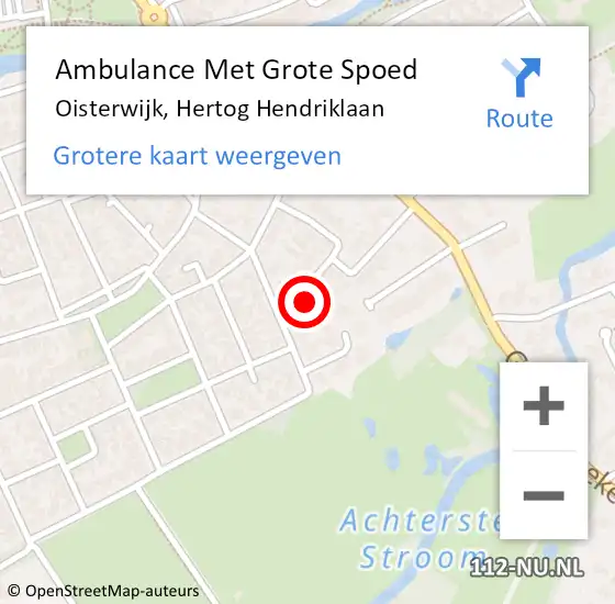 Locatie op kaart van de 112 melding: Ambulance Met Grote Spoed Naar Oisterwijk, Hertog Hendriklaan op 28 maart 2018 08:05