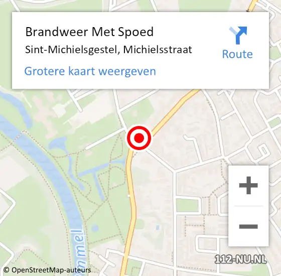 Locatie op kaart van de 112 melding: Brandweer Met Spoed Naar Sint-Michielsgestel, Michielsstraat op 28 maart 2018 09:15