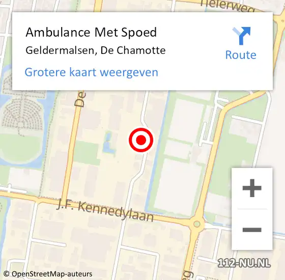 Locatie op kaart van de 112 melding: Ambulance Met Spoed Naar Geldermalsen, De Chamotte op 28 maart 2018 09:34