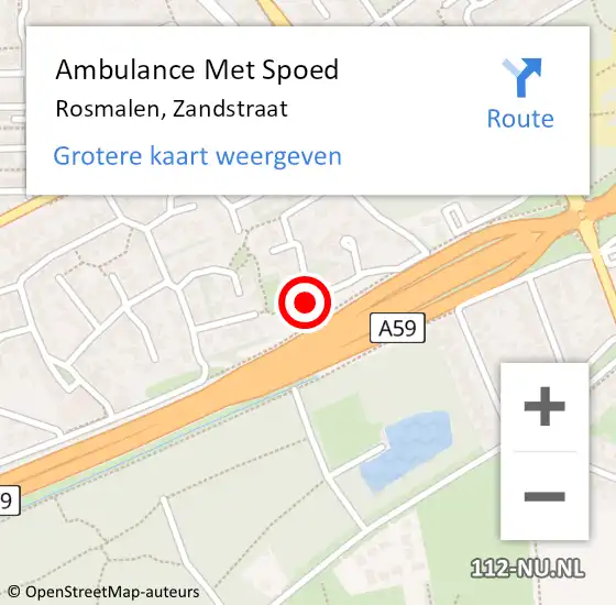 Locatie op kaart van de 112 melding: Ambulance Met Spoed Naar Rosmalen, Zandstraat op 28 maart 2018 10:38