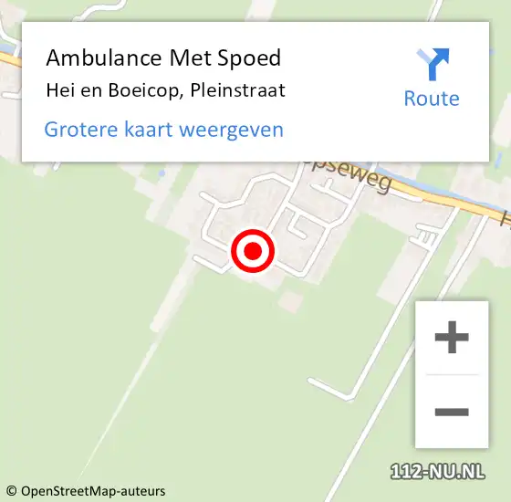 Locatie op kaart van de 112 melding: Ambulance Met Spoed Naar Hei en Boeicop, Pleinstraat op 28 maart 2018 11:13