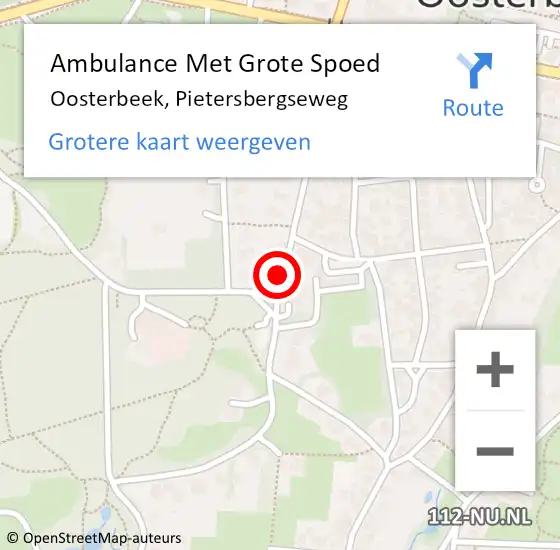 Locatie op kaart van de 112 melding: Ambulance Met Grote Spoed Naar Oosterbeek, Pietersbergseweg op 28 maart 2018 12:27