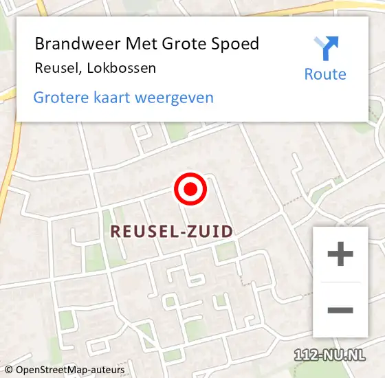 Locatie op kaart van de 112 melding: Brandweer Met Grote Spoed Naar Reusel, Lokbossen op 28 maart 2018 12:31