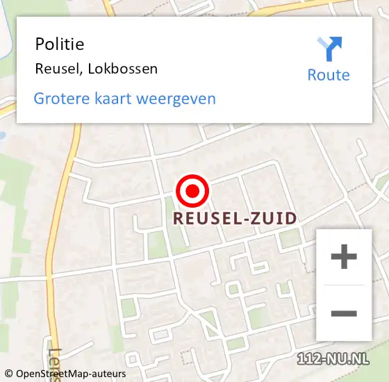 Locatie op kaart van de 112 melding: Politie Reusel, Lokbossen op 28 maart 2018 12:36