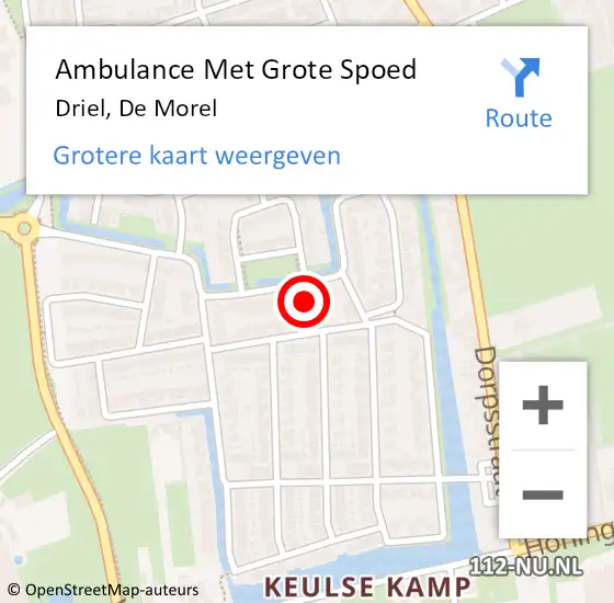 Locatie op kaart van de 112 melding: Ambulance Met Grote Spoed Naar Driel, De Morel op 28 maart 2018 12:39